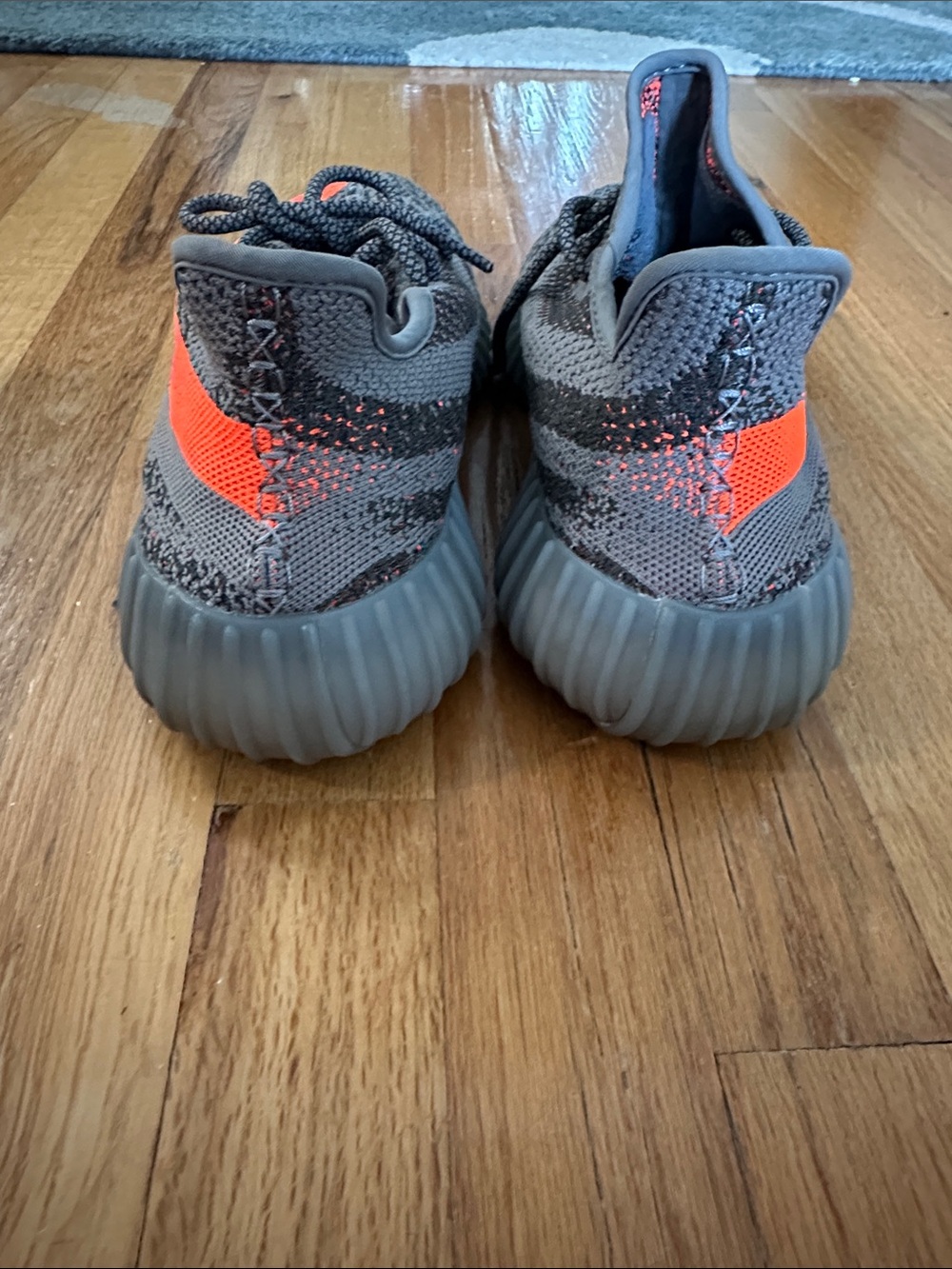 Yeezy Boost 350 V2 Style Sneaker Beluga - Gray with Orange Stripe sz 10.5 - Picture 7 of 9